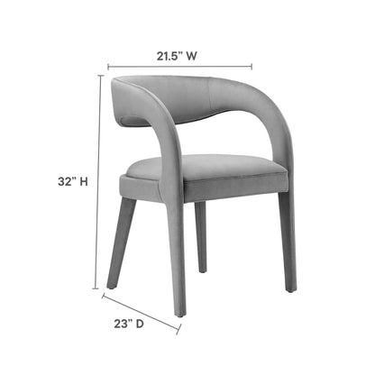 Pinnacle Performance Velvet Dining Chairs set of two, gray velvet, by Modway, HouseOfZazla on Tampa Home & Garden Store