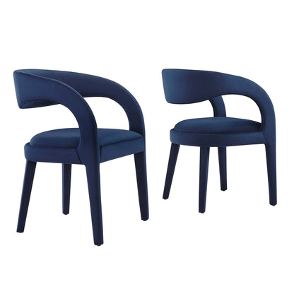 Pinnacle Performance Velvet Dining Chair set of two by HouseOfZazla navy blue chairs on Tampa Home & Garden Store