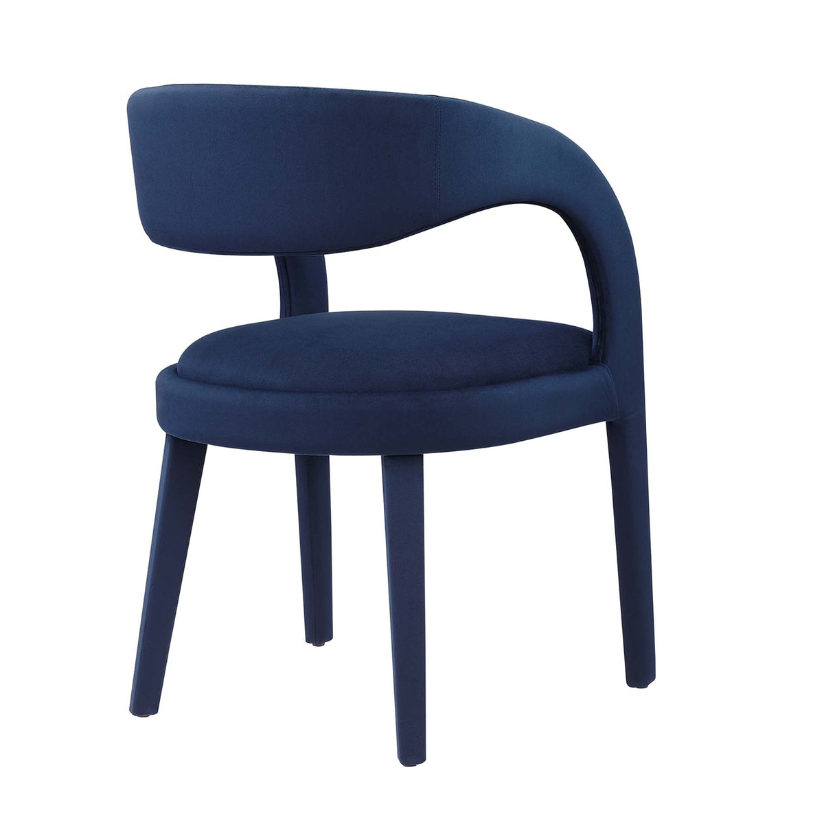 Pinnacle Performance Velvet Dining Chair Set of Two, navy blue, curved back by Modway on Tampa Home & Garden Store