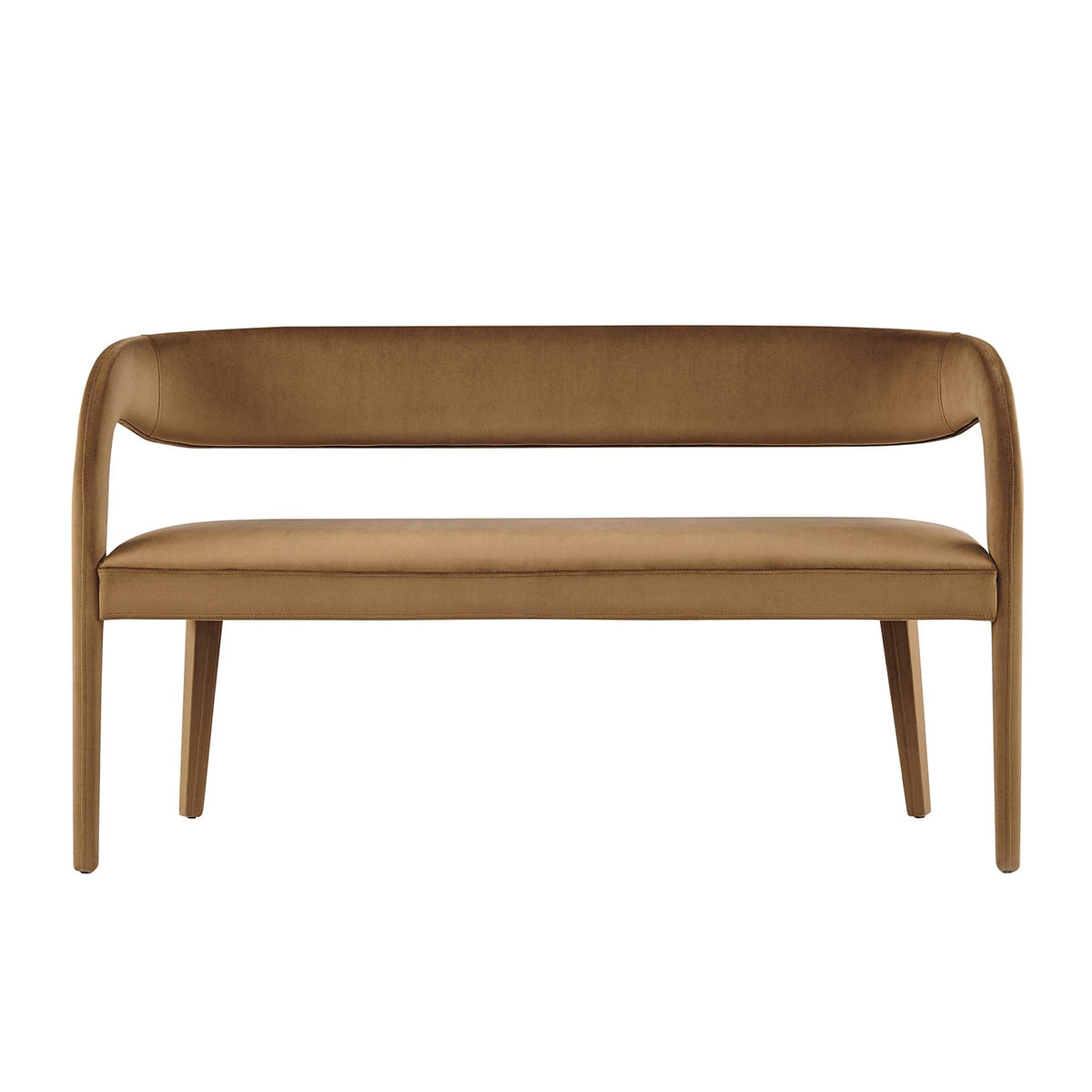 Pinnacle Performance Velvet Accent Bench by Modway tan velvet with wood legs on Tampa Home & Garden Store