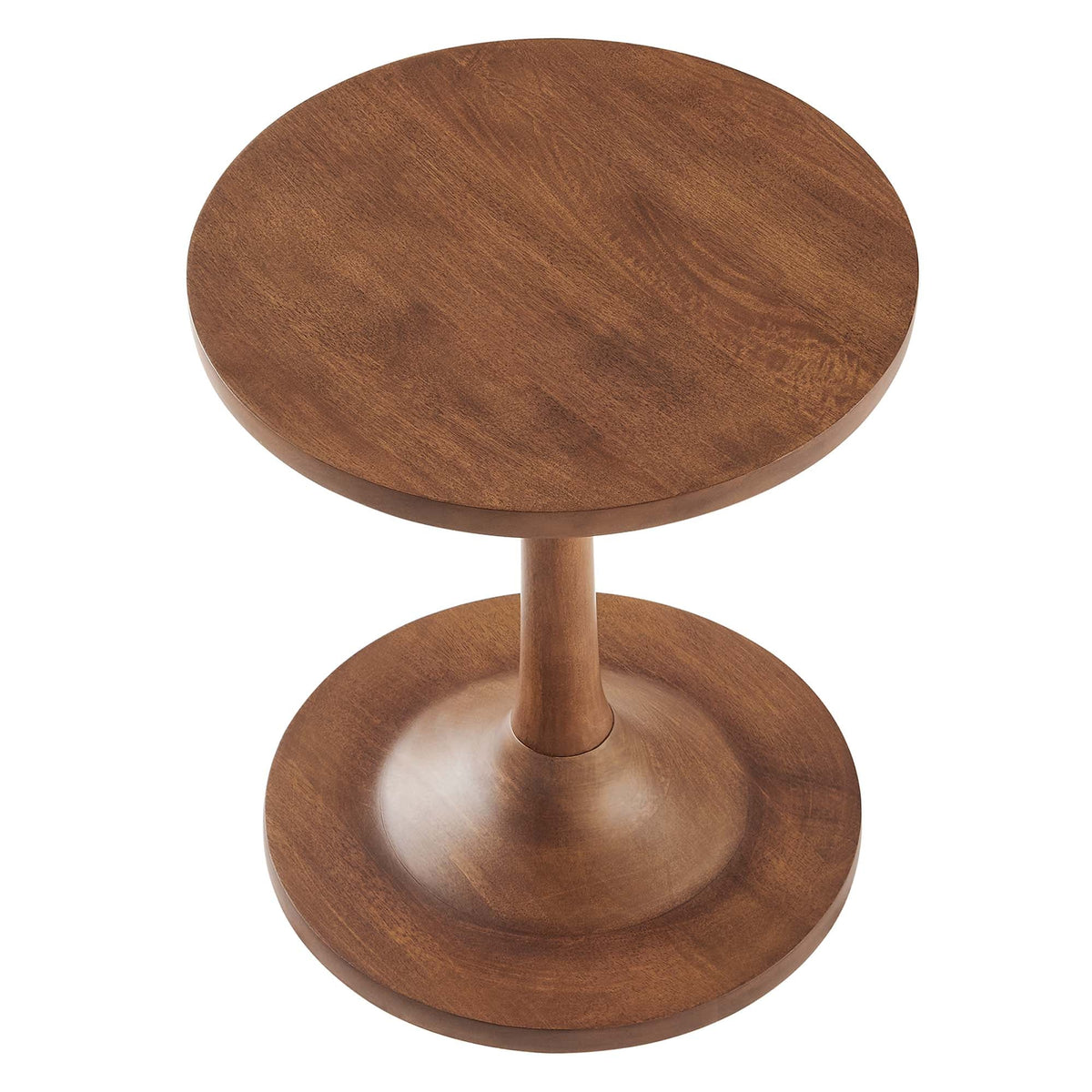 Lina Round Wood Side Table by Modway, brown wood, two-tier round surfaces, HouseOfZazla on Tampa Home & Garden Store