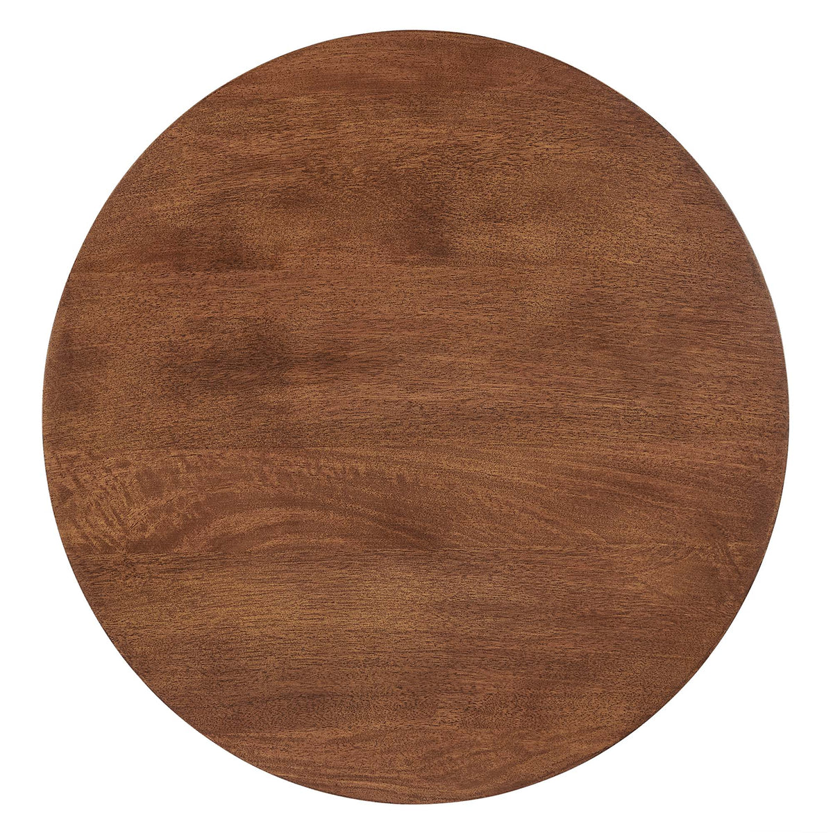 Lina round wood side table top in warm brown finish by HouseOfZazla on Tampa Home & Garden Store