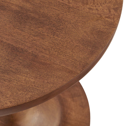 Lina Round Wood Side Table top in warm brown wood grain finish by Modway on Tampa Home & Garden Store