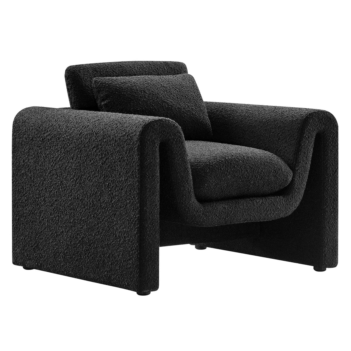 Waverly Boucle Upholstered Armchairs black textured boucle, 2-pack by Modway on Tampa Home and Garden Store