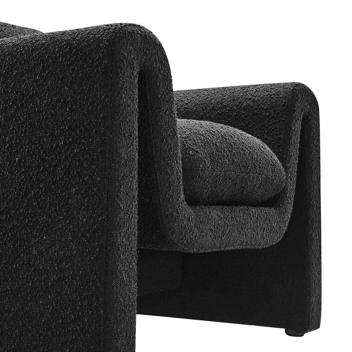 Waverly Boucle Upholstered Armchair black boucle fabric with rounded arms by Modway on Tampa Home & Garden Store