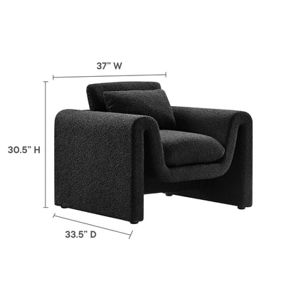 Waverly Boucle Upholstered Armchair by Modway, black boucle fabric on Tampa Home & Garden Store