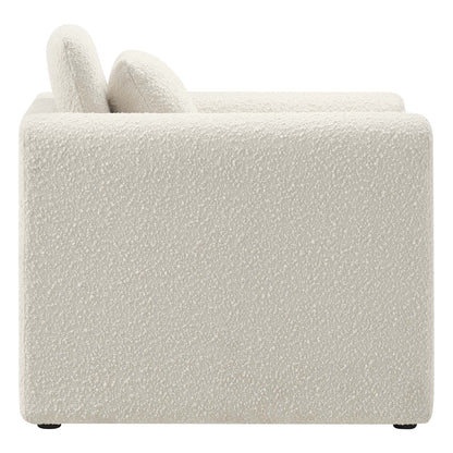 Waverly Boucle Armchair in cream boucle with cushions by Modway on Tampa Home & Garden Store