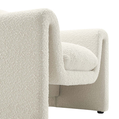 Waverly Boucle Upholstered Armchair by Modway in ivory cream boucle fabric on Tampa Home & Garden Store