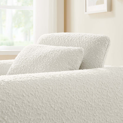 Waverly Boucle Upholstered Armchair ivory boucle texture close-up HouseOfZazla on Tampa Home & Garden Store