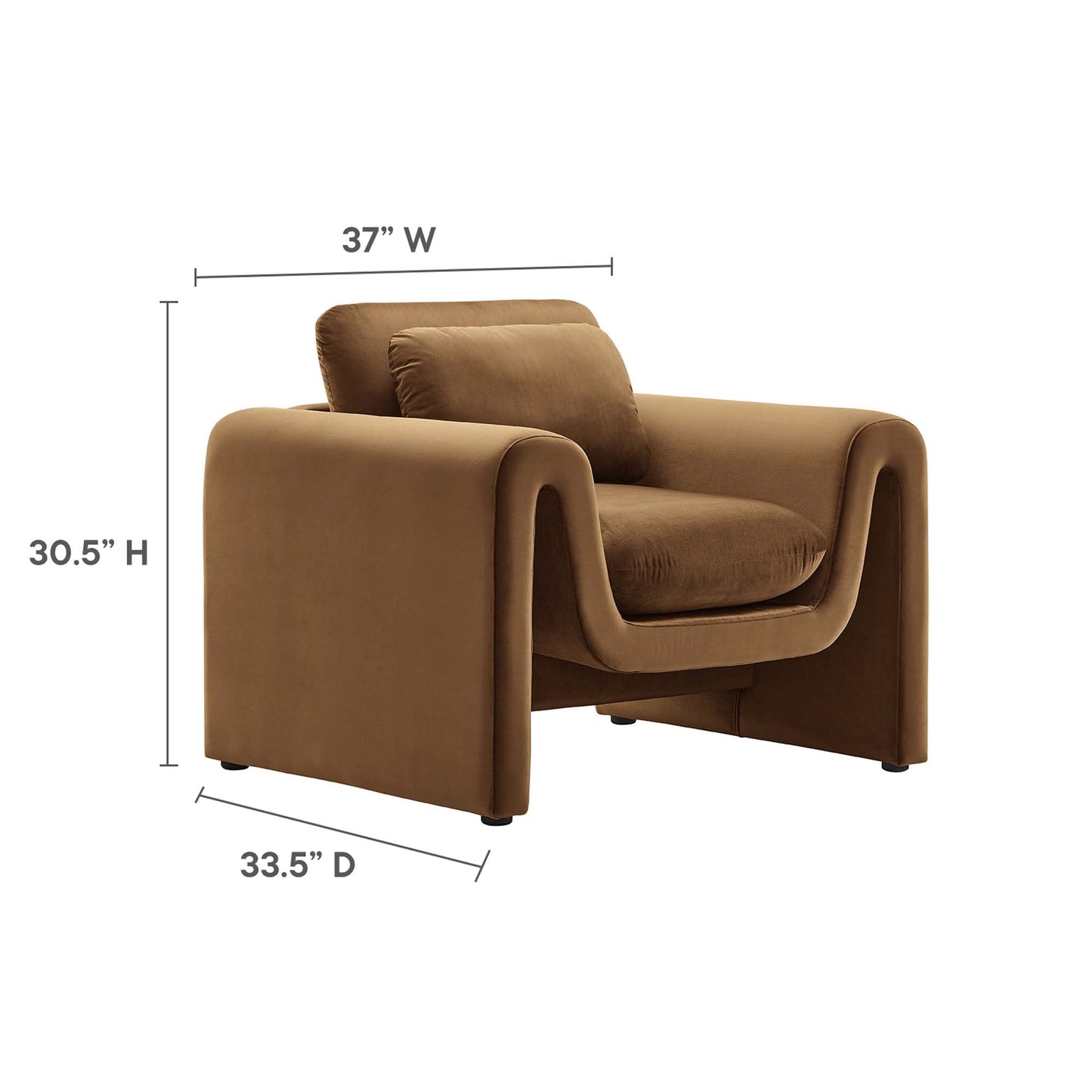 Waverly Performance Velvet Armchair for Home