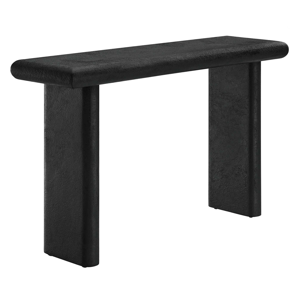 Relic Concrete Textured Console Table by Modway 2 black textured legs with rounded top edge on Tampa Home & Garden Store
