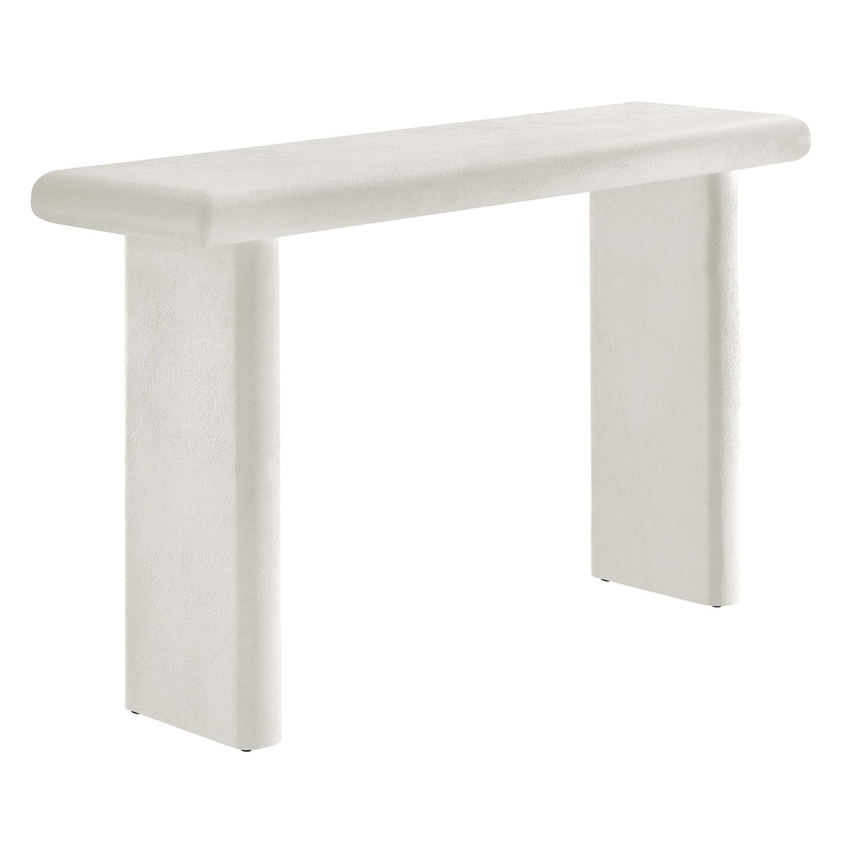 Relic Concrete Textured Console Table by Modway, white textured finish with rounded edges on Tampa Home & Garden Store