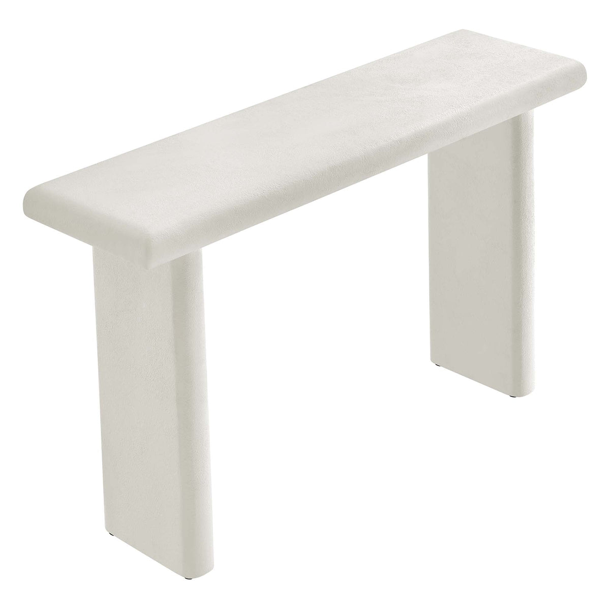 Relic Concrete Textured Console Table white with rounded edges and thick legs by Modway on Tampa Home & Garden Store