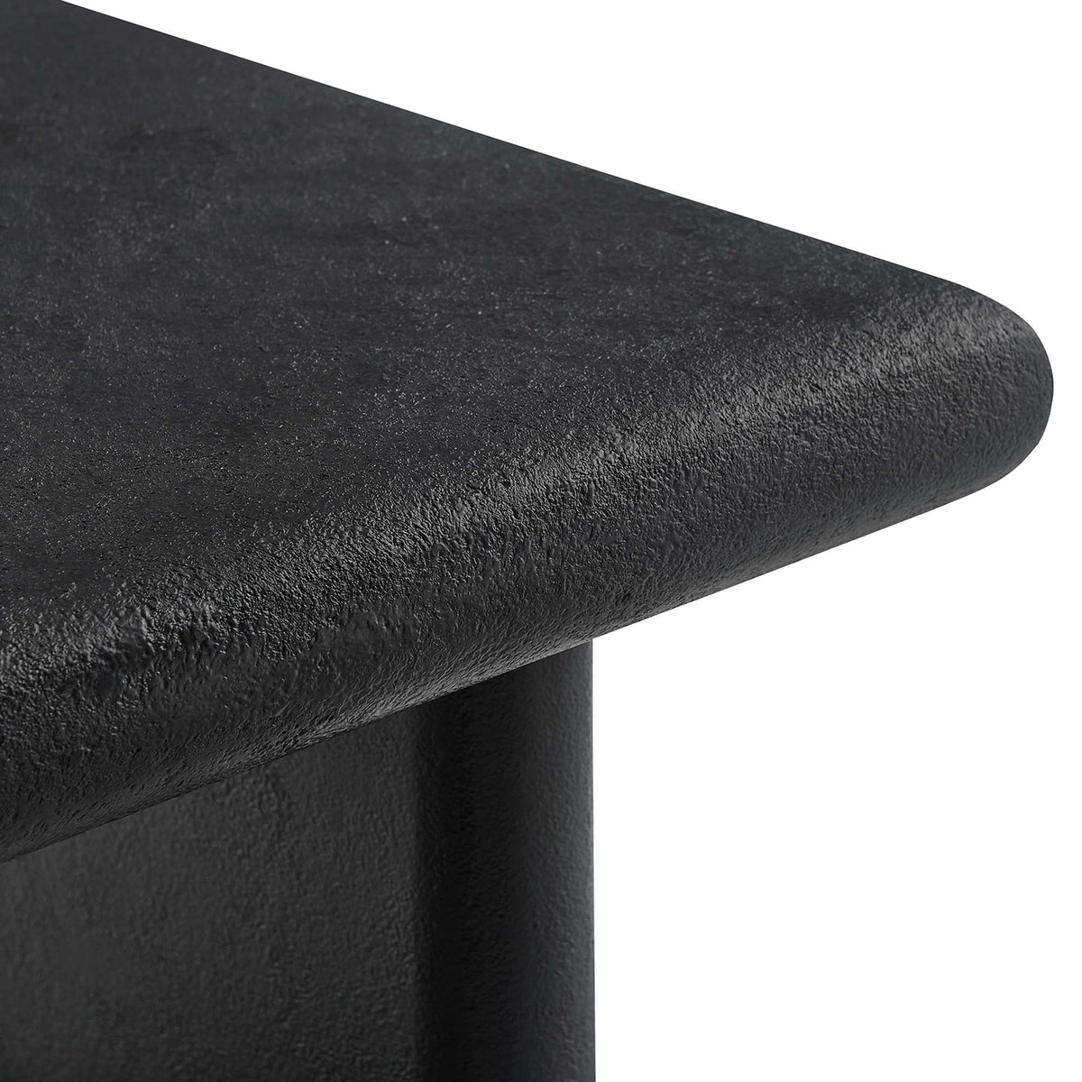 Relic Concrete Textured Coffee Table top in black with texture and rounded edge by Modway on Tampa Home & Garden Store