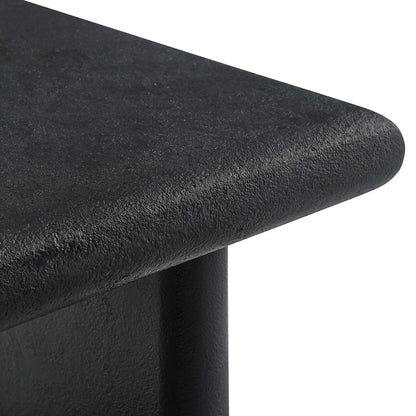 Relic Concrete Textured Coffee Table top in black with texture and rounded edge by Modway on Tampa Home & Garden Store
