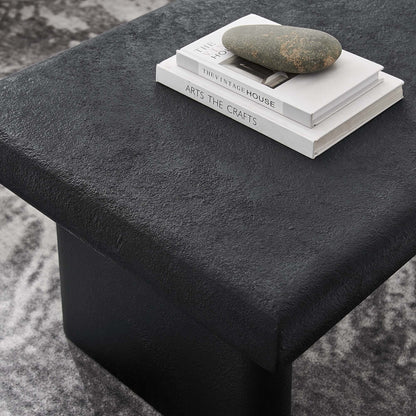 Relic Concrete Textured Coffee Table by Modway, black textured top with a stone and books on Tampa Home & Garden Store
