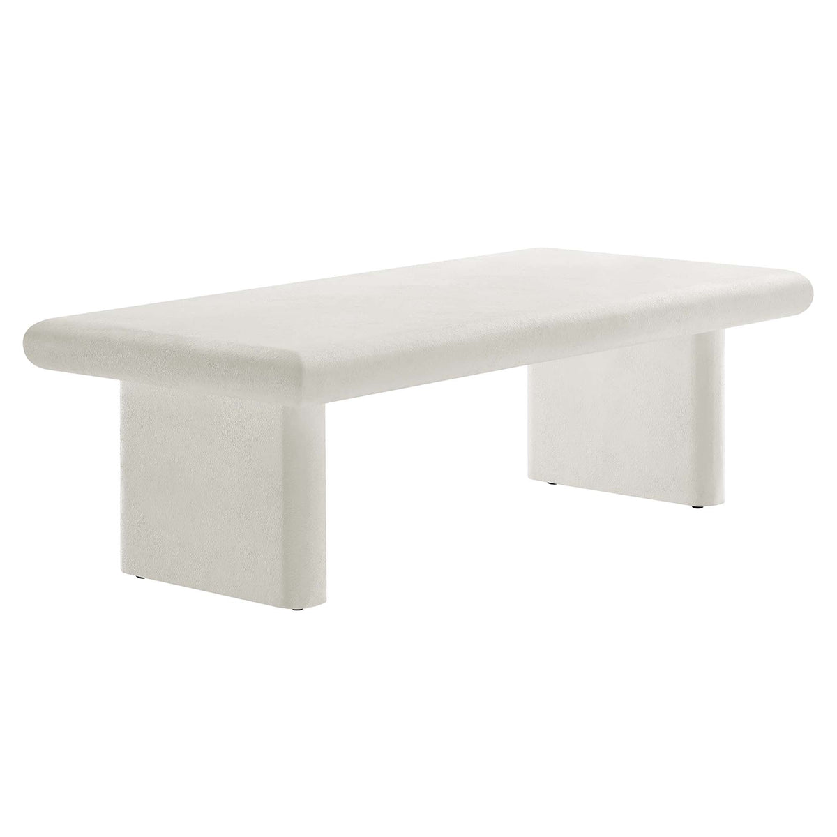Relic Concrete Textured Coffee Table white textured top with chunky square legs on Tampa Home & Garden Store