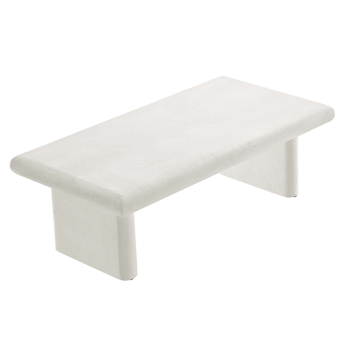 Relic Concrete Textured Coffee Table by Modway with white textured top and chunky legs on Tampa Home & Garden Store