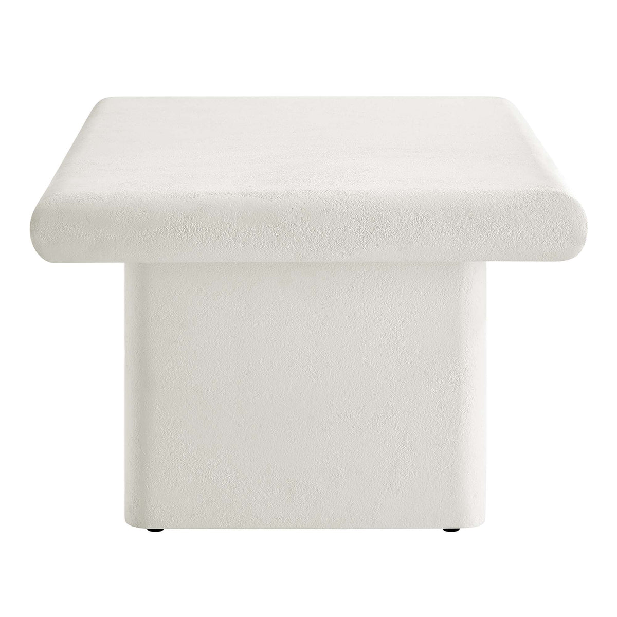 Relic Concrete Textured Coffee Table with white textured top and pedestal base on Tampa Home & Garden Store