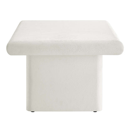Relic Concrete Textured Coffee Table with white textured top and pedestal base on Tampa Home & Garden Store