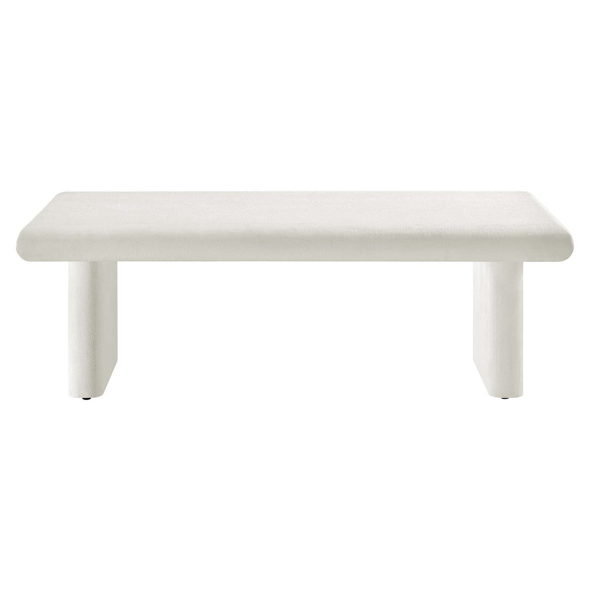 Relic Concrete Coffee Table white textured top with rounded edges and thick legs by Modway on Tampa Home & Garden Store