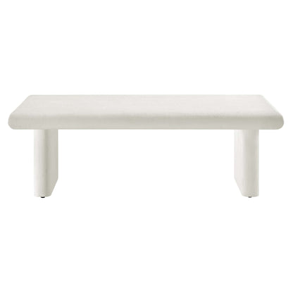 Relic Concrete Coffee Table white textured top with rounded edges and thick legs by Modway on Tampa Home & Garden Store