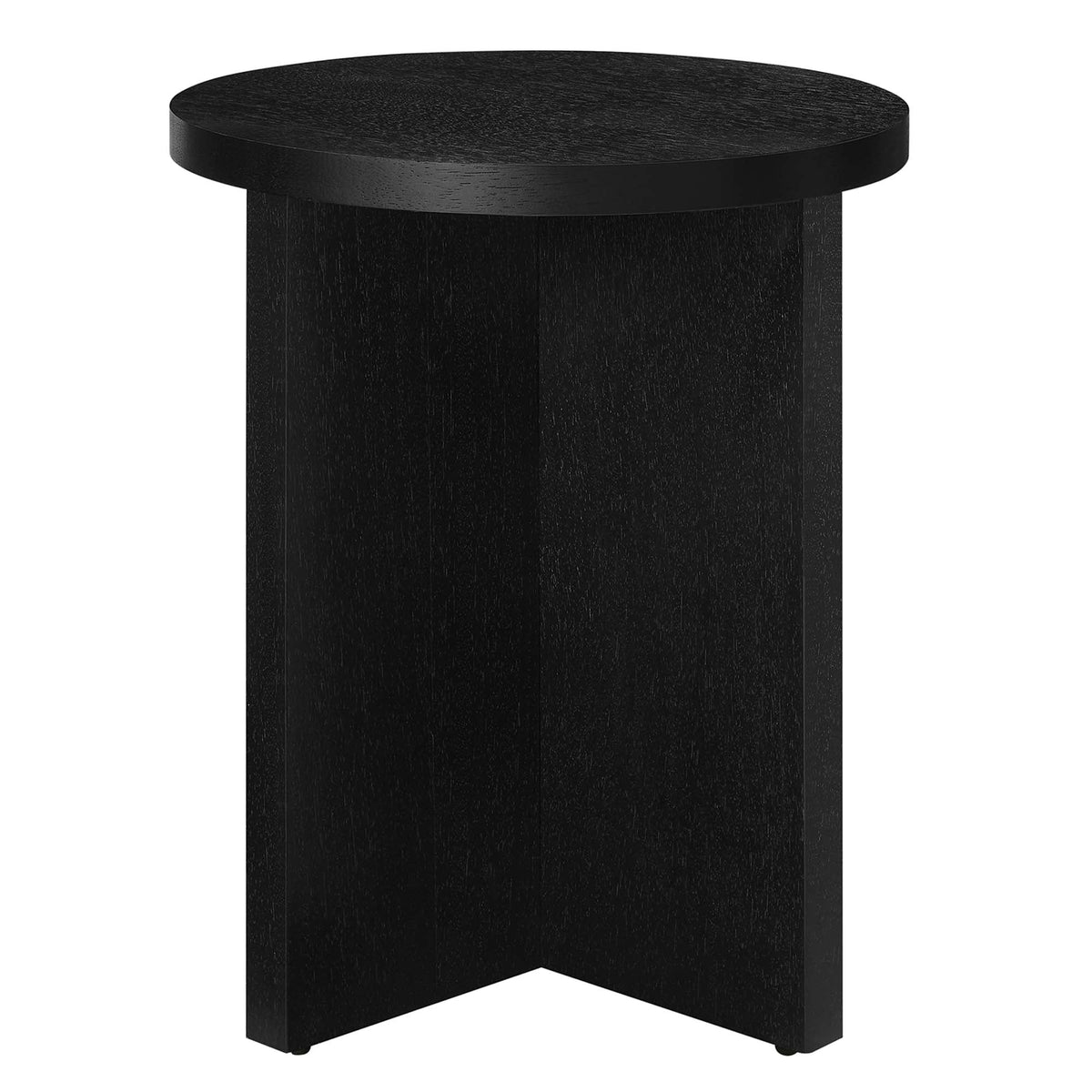 Silas Round Wood Side Table black wood finish with circular top and pedestal base on Tampa Home & Garden Store