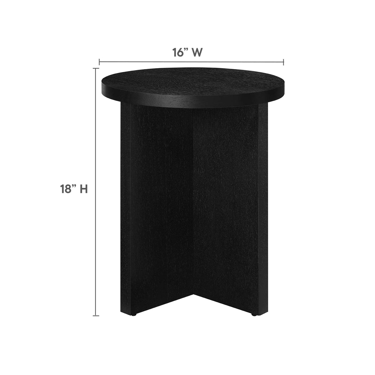 Silas Round Wood Side Table by Modway, black wood, round top, 16in dia, 18in high on Tampa Home & Garden Store