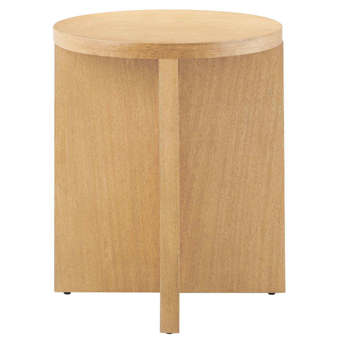 Silas Round Wood Side Table by Modway, natural wood finish with round top and pedestal base on Tampa Home & Garden Store