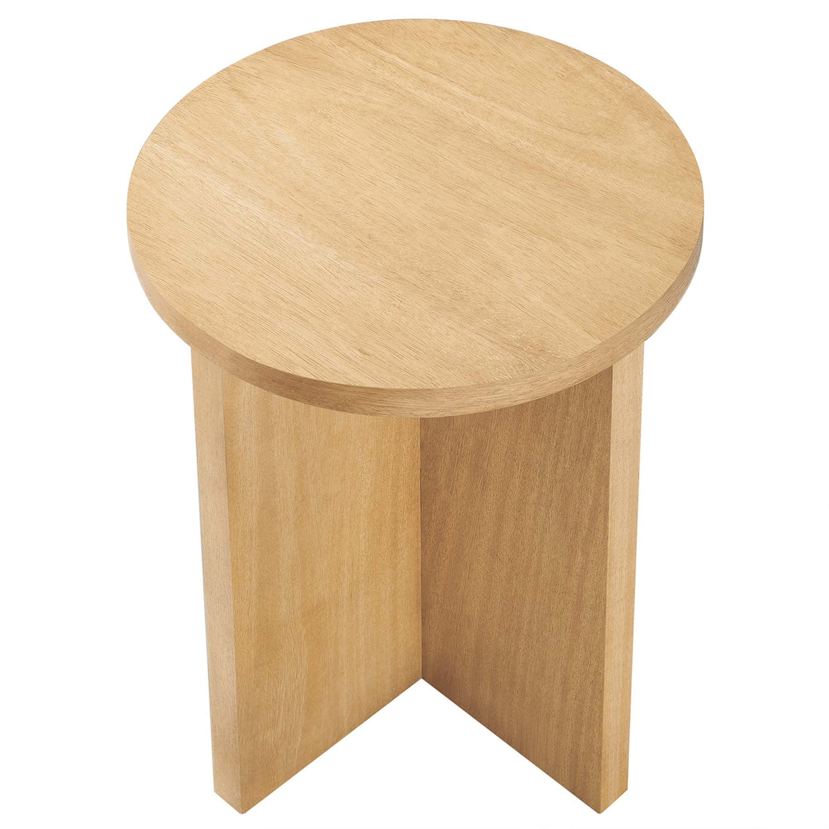 Silas Round Wood Side Table natural oak finish with circular top and tapered legs on Tampa Home & Garden Store