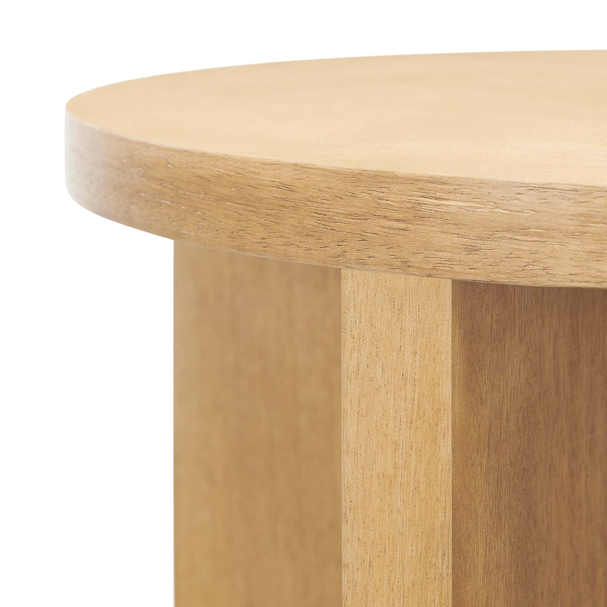 Silas Round Wood Side Table by Modway, natural oak round top with visible grain on Tampa Home & Garden Store