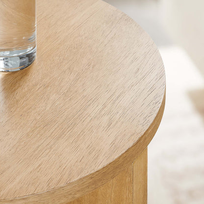 Silas round wood side table by Modway; natural oak tabletop with visible grain on Tampa Home & Garden Store