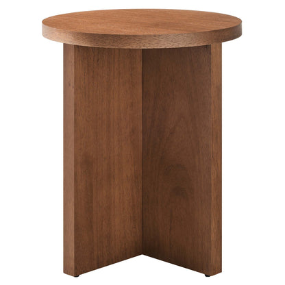 Silas Round Wood Side Table natural oak finish with round top and pedestal base by Modway on Tampa Home & Garden Store