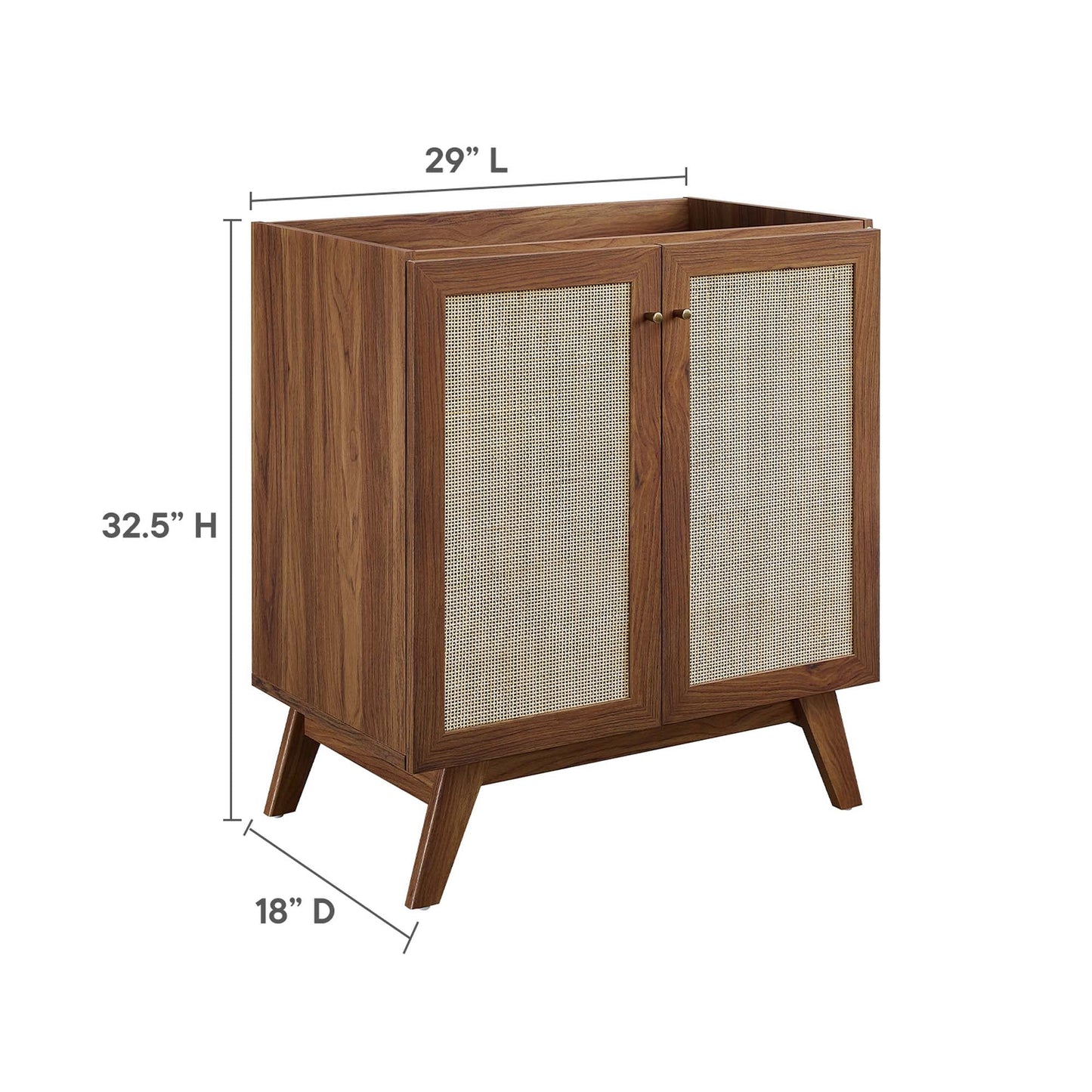 Soma 30 Inch Bathroom Vanity and Rattan Doors