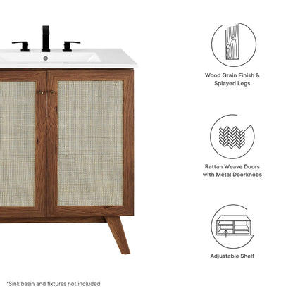 Soma 30 Inch Bathroom Vanity and Rattan Doors