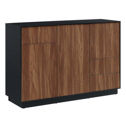 Holden 47-Inch Sideboard Modway, black frame with walnut veneer doors on Tampa Home & Garden Store