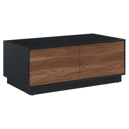 Holden 36-Inch Coffee Table with black frame and wood-grain drawer fronts on Tampa Home & Garden Store