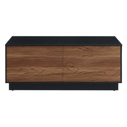 Holden 36-Inch Coffee Table by Modway black top with walnut veneer base, modern living room on Tampa Home & Garden Store