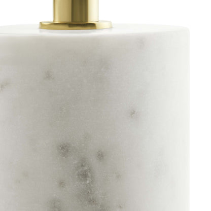 Lyric Round Side Table white marble round top with gold metal pedestal on Tampa Home & Garden Store