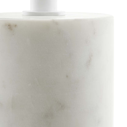 Lyric Round Side Table marble top with white pedestal by Modway on Tampa Home & Garden Store