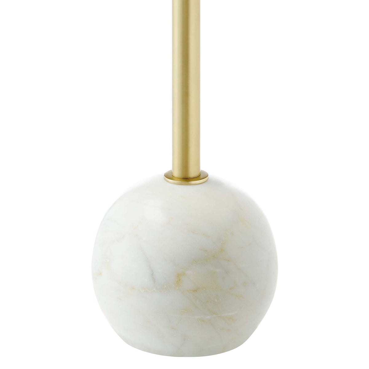 Aliza round white marble side table with gold metal pedestal base on Tampa Home & Garden Store