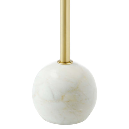 Aliza round white marble side table with gold metal pedestal base on Tampa Home & Garden Store