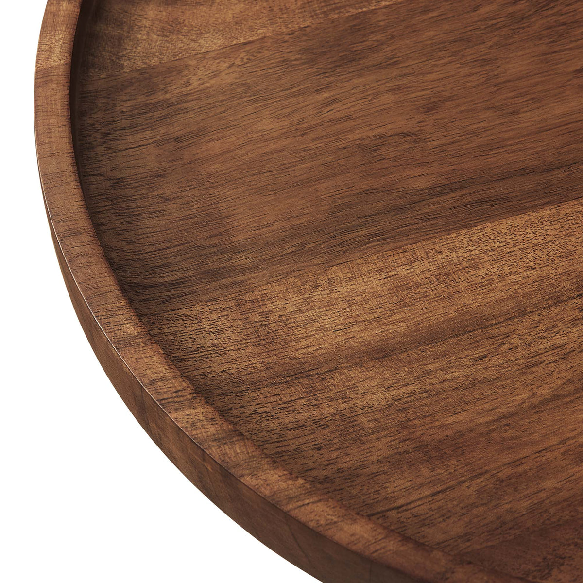 Amina Round Acacia Wood Side Table warm brown wood grain close-up by HouseOfZazla on Tampa Home & Garden Store