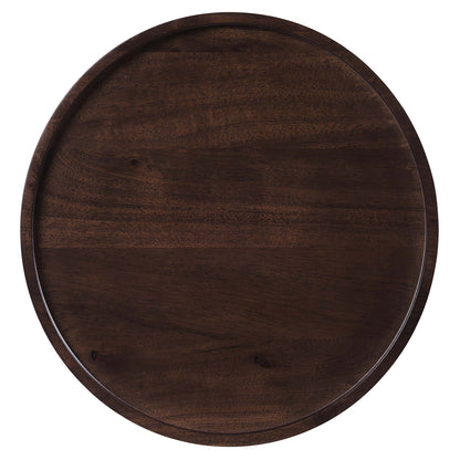 Amina round acacia wood side table dark brown finish top view by Modway on Tampa Home & Garden Store
