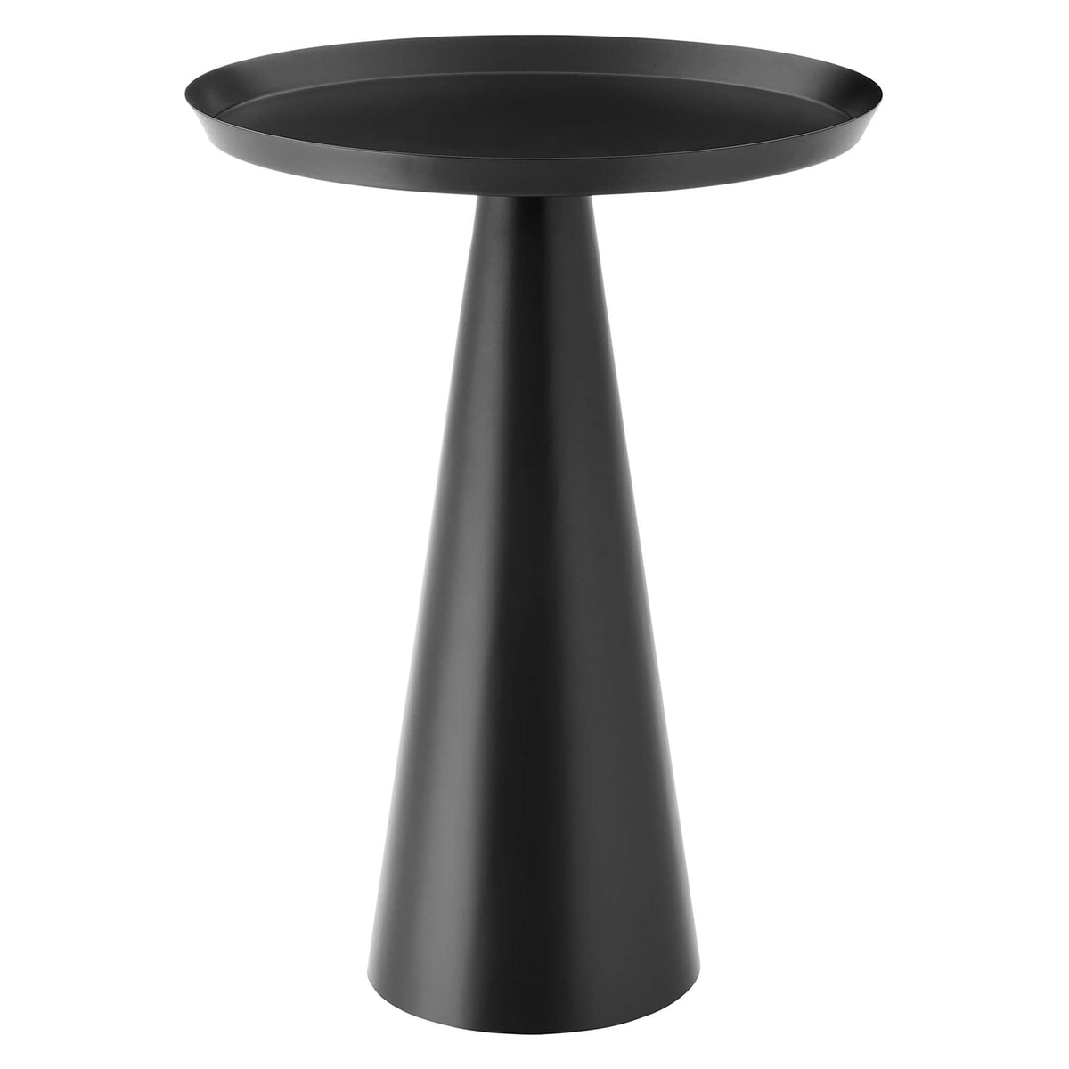 Maren Round Side Table by Modway, black round top on a tall pedestal base on Tampa Home & Garden Store
