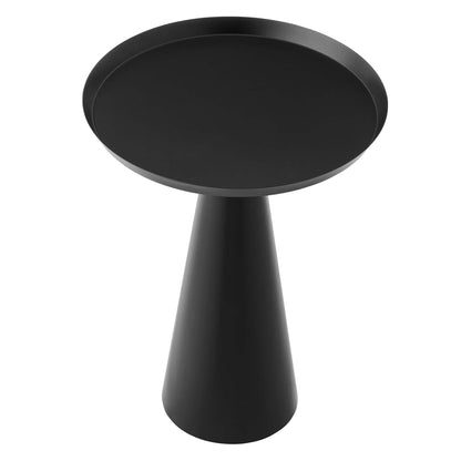 Maren round black side table by Modway, matte black top with a tapered pedestal base on Tampa Home & Garden Store