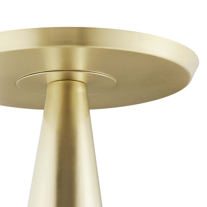 Maren Round Side Table Modway gold brushed metal with top pedestal on Tampa Home & Garden Store