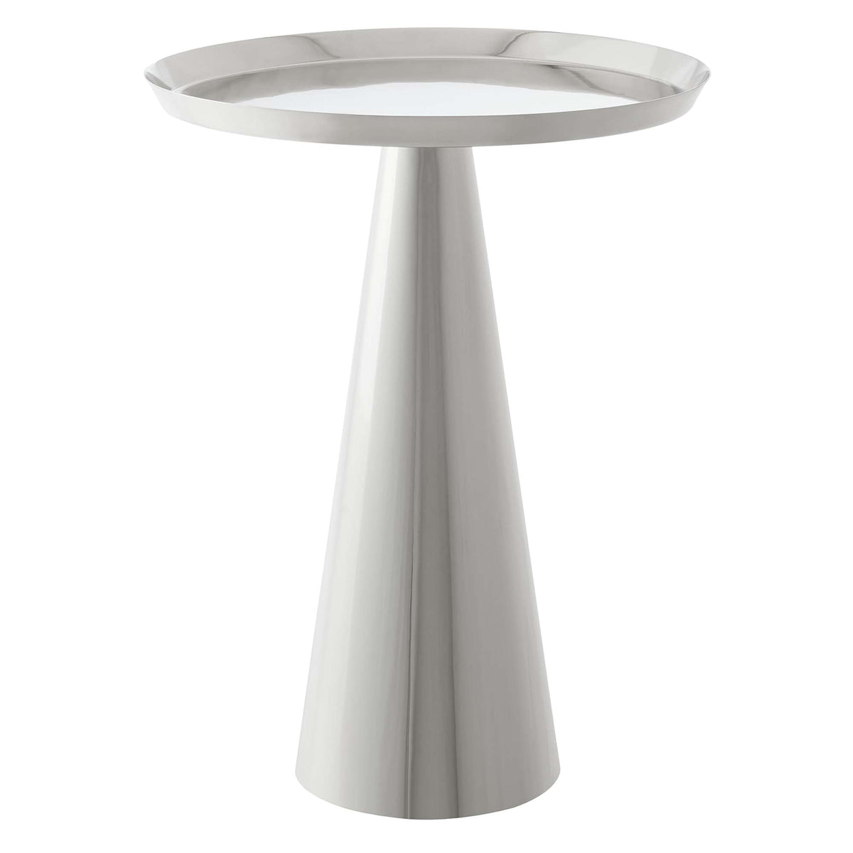 Maren Round Side Table by Modway, metal top with pedestal base on Tampa Home & Garden Store
