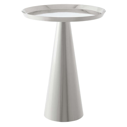 Maren Round Side Table by Modway, metal top with pedestal base on Tampa Home & Garden Store