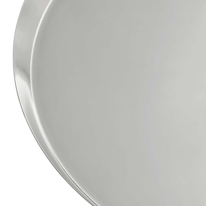 Maren Round Side Table by Modway silver metal top with curved rim on Tampa Home & Garden Store